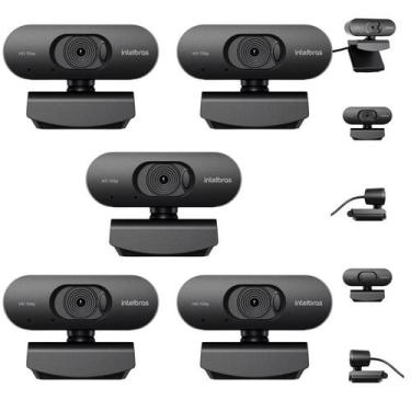 Imagem de Kit 5 Webcams Intelbras CAM-HD-720p HD 720p Microfone Embutido Fecho P