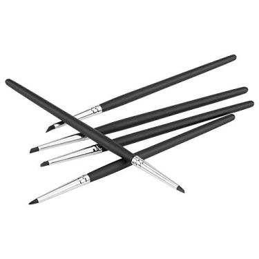 Imagem de ZJchao Conjunto de Ferramentas de Escultura Em Argila, Caneta para Cerâmica Em Argila, 5 Peças, Conjunto de Silicone, Cabeça Macia, Caneta para Moldar Cerâmica, Ferramenta de Artesanato Faça você Mesmo (Ponta de caneta preta (0#))