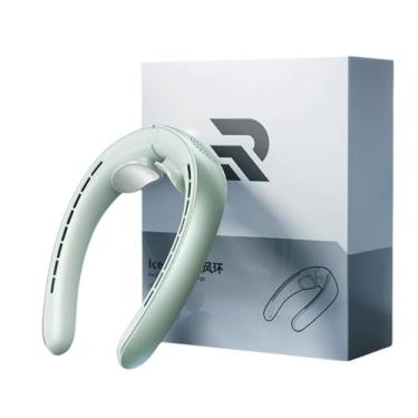 Imagem de Yofab Ventilador de pescoço portátil ventilador pessoal recarregável por USB com 5 velocidades ventilador usável material ABS 4000mAh pescoço ar condicionado portátil