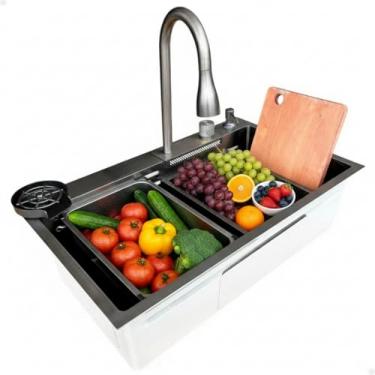 Imagem de Cuba Gourmet Cascata Aço Inox 304 com Torneira Premium