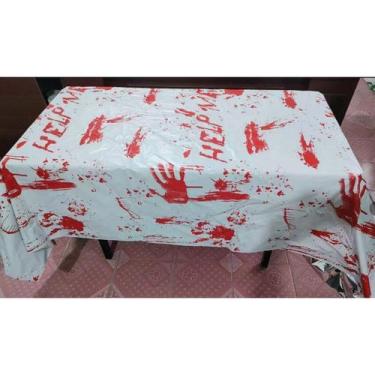 Imagem de Toalha de Mesa Plástica Halloween Metalizada 183x137cm Decoração para 