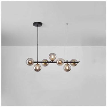 Imagem de Luz Pendente De Teto Led Moderna, Lustre De Globo De Vidro, Iluminação Pendente Sputnik De Meados Do Século Para Sala De Jantar Sala De Estar Cozinha, Black(b), 10