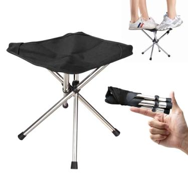 Imagem de JVZI Stoo de acampamento ultraleve – Capacidade de 118 kg | Altura expandida de 35 cm | 500 g ultraleve e à prova d'água | Configuração rápida de 1 puxada para acampamento, caminhada, pesca, churrasco