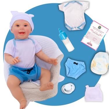 Imagem de Bebê Reborn Mayze Menino Realista em Silicone com Roupa Temática e Acessórios Inclusos 50 cm (MICKEY)