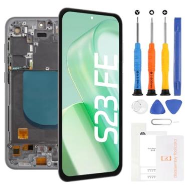 Imagem de Tela de substituição OLED para Samsung Galaxy S23 FE 5G SM-S711U SM-S711B SM-S711W SM-S7110 SM-S711N 16.3 cm LCD Display Touch Screen Digitalizador Assembly(preto com moldura)