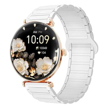 Imagem de Pulseira compatível com relógios inteligentes Hwagol, pulseira esportiva de silicone compatível com relógios inteligentes Hwagol S1, V92 de 1,4 polegadas, G20, G28 de 4,7 cm (branca, pulseira de