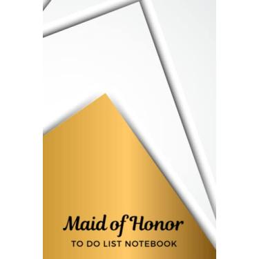 Imagem de Maid of Honor To Do List Notebook: Hardcover/Gold Ivory White Triangle Shape Art - Modern Theme/Checklist/Wedding Gift For Maid of Honor from Bride/Cute Card Alternative