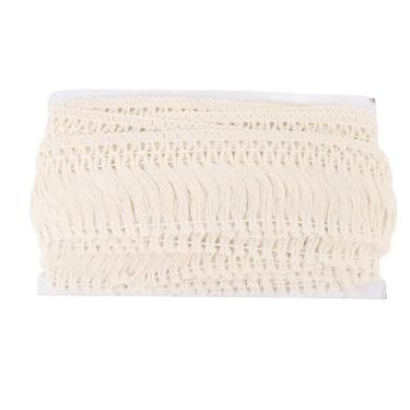 Imagem de Borla de algodão guarnição à mão tricotada elegante costura franja rolo de renda para roupas abajures cortinas decoração de casa projetos de artesanato material premium 1 rolo