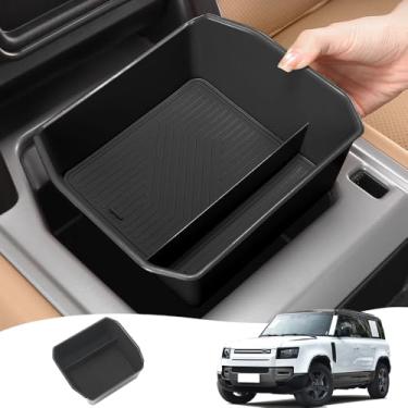 Imagem de Caixa de armazenamento de apoio de braço para Land Rover Defender 90 110 130 2020-2025 2026 Bandeja organizadora de console central acessórios de modificação decorativa (versão equipada com geladeira
