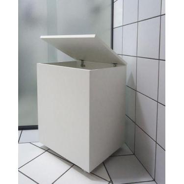 Imagem de Cesto de Roupas Baú Roupeiro Tulha com Rodízios Banheiro Lavanderia Br