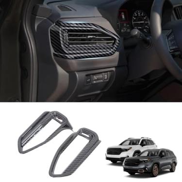 Imagem de Acabamento interno da tampa da saída de ar condicionado da parte frontal compatível com Subaru 2025 e superior em fibra de carbono estilo painel ar condicionado saída de ventilação guarnição para lado