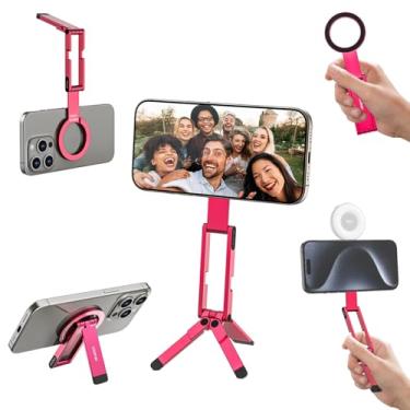 Imagem de ULANZI MA60 Suporte magnético de tripé para iPhone - Mini tripé de alumínio para smartphone, suporte para celular, ímã forte, suporte rápido compatível com iPhone 16, 15, 14, 13, 14, série 14