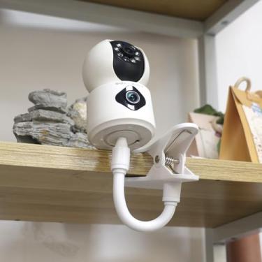 Imagem de 1 peça suporte portátil sem perfuração para webcam suporte de câmera para monitor de câmera kit de montagem flexível para casa 250 x 110 x 75 mm, branco