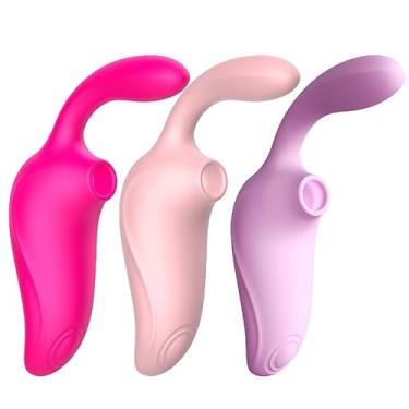 Imagem de Vibrador de Ponto G e Sugador de Clitóris Athena, ABS Aveludado, 14,5cm, 10 Modos de Vibração, Recarregável USB, À Prova D'água