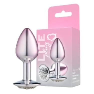 Imagem de Plug Anal Bicolor Linha Lite Tamanho P Plug Leve Cravejada Fetiche Visual Delicado 270