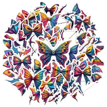 Imagem de 35 peças de adesivos de borboleta arco arco-íris adesivos de papelaria adesivos artísticos de PVC para telefone faça você mesmo, guitarra, notebook, mala, copo, faça você mesmo, telefone, laptop