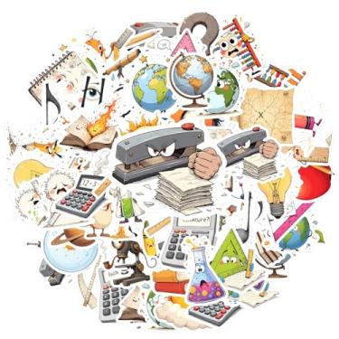 Imagem de 50 peças de adesivos musicais de educação científica, matemática, geografia, brinquedo, professor, recompensa, material escolar divertido, para celular, laptop, scrapbook, bicicleta, guitarra, laptop