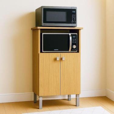 Imagem de Balcão 2 Fornos Forno e Microondas com 2 Portas e Prateleira - Móveis 
