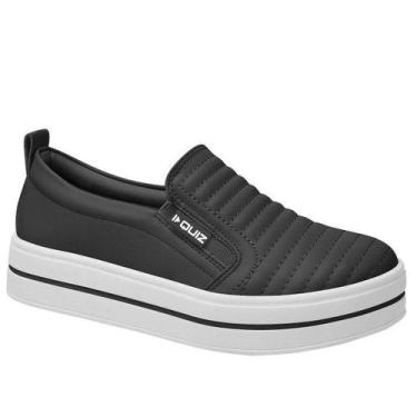 Imagem de Tênis Feminino Slip-On Quiz 65-1791 Preto, 37