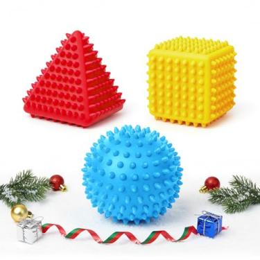 Imagem de ROHSCE Bolas sensoriais para bebês de 6 a 12 meses, brinquedos de dentição texturizados macios e pontiagudos para bebês Montessori para desenvolvimento tátil e brincadeiras