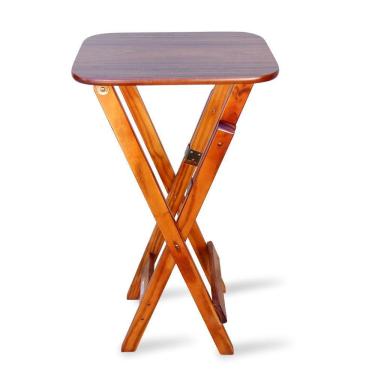 Imagem de Mesa Bistrô Dobrável Madeira Padrão Imbuia - Cor: Marrom
