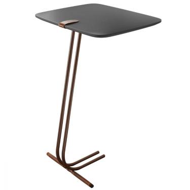 Imagem de Mesa Apoio Lateral para Sofá Lisboa Pé Café Concreto