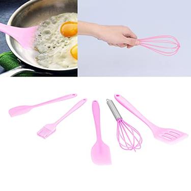 Imagem de Conjunto de utensílios de cozinha de silicone, 5 peças, espátula de grau alimentício e pincel antiaderente com gancho para assar, cozinhar, decoração de bolos, fazer pastelaria para padeiro doméstico