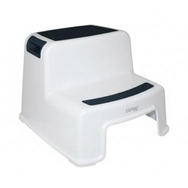 Imagem de Escadinha Infantil com 2 Degraus, Banquinho para Banheiro, 36 x 26 x 32,5 cm, Azul, Suporte Versátil para Crianças