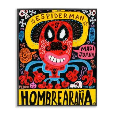 Imagem de Stupell Industries Arte giclée emoldurada cinza icônica de personagem de super-herói, design de Jorge R. Gutierrez, 20 x 16