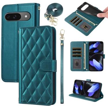 Imagem de Furiet Argyle Capa carteira para Google Pixel 9/9 Pro/10/10 Pro 5G com alça de pulso/ombro, compartimentos para cartões, capa de telefone com suporte de couro PU para Pixel9 9Pro/Pixel10 10Pro Nine
