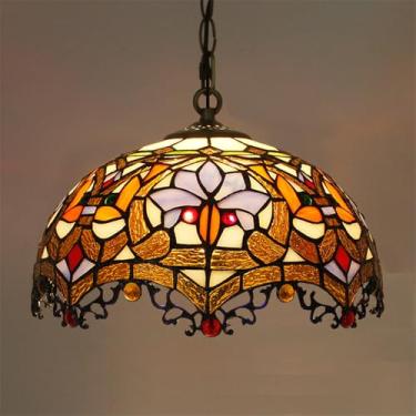 Imagem de Luminária pendente contemporânea de luxo em vidro colorido com LED, estilo retrô americano, ideal para sala de estar, restaurante, quarto, hotel, casa de campo, corredor, café, bar ou escada