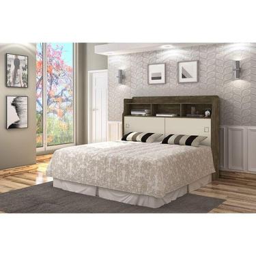 Imagem de Cabeceira Jéssica Casal 1,38cm Castanho/off White - Cambel