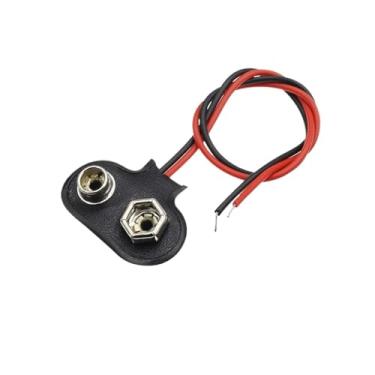 Imagem de Conector 9V Clipe de alimentação DC Jack macho fêmea jacaré clipe adaptador cabo suporte de fio (T Teype, 5PCS)