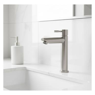 Imagem de Torneira Banheiro Fria Lavatório Lavabo Pia Cuba Bancada Metal Aço inoxidável Escovado