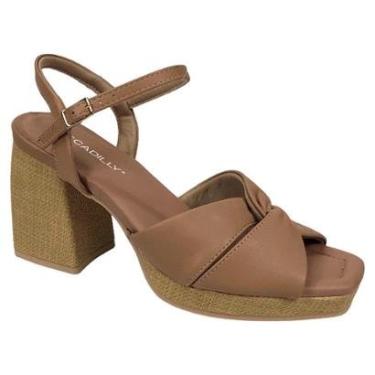 Imagem de Sandália Piccadilly Eloisa Salto Bloco 771002 Amêndoa-Feminino