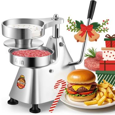 Imagem de Newhai Máquina de hambúrguer comercial de 10 cm 100 mm Hambúrguer com 400 Pçs Patty Papers para Carne de Porco e Frango Patty (7,6 cm)