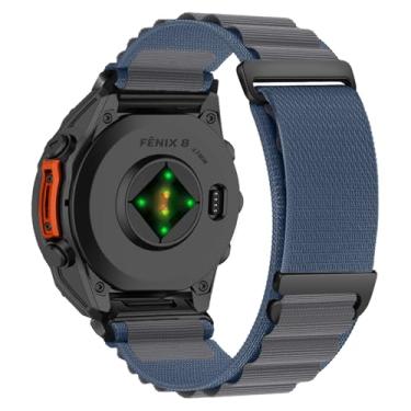 Imagem de KiimLaa Pulseira de relógio de substituição QuickFit de 26 mm compatível com Garmin Fenix 8 de 51 mm/Fenix 7X Pro Solar/Fenix 6X/Fenix 5X, pulseira esportiva de nylon para Garmin Tactix 8 de 51 mm