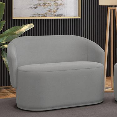 Imagem de Sofá 2 Lugares Namoradeira Orgânica Para Sala Malu Suede M11 - D'rossi Cor Cinza