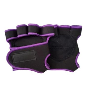 Imagem de Luva para Treino Academia e Unissex – Antiderrapante Resistente e Confortável para Musculação (Preto_Roxo,M)