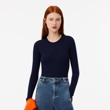 Imagem de Suéter Lacoste De Gola Olímpica De Malha Merino 3D Lacoste Feminino-Feminino