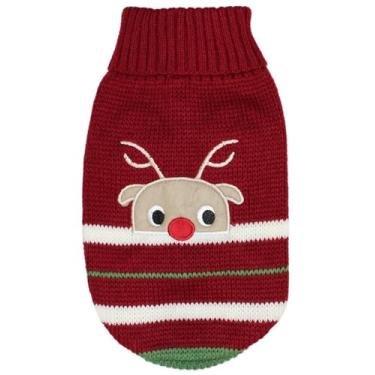 Imagem de Suéter para cães de estimação parisiense para cães pequenos roupas para cães médios jaqueta de inverno roupas para cães cabo de cachorro suéter (XS, rena)