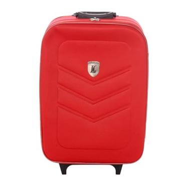 Imagem de Mala de Bordo em EVA, Padrão ANAC, Texturizada, Leve 2,2kg, com Rodas Duplas, Puxador Extensível, Bolso Interno, 55x35x25cm, Ideal para Viagens Curtas, Vermelho