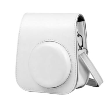Imagem de Bolsa Case Capa com Alça para Câmeras Instax Mini 12/11, Disponível em Branco, Lilás, Verde, Rosa, Azul e Colorida (Branco Marfim)