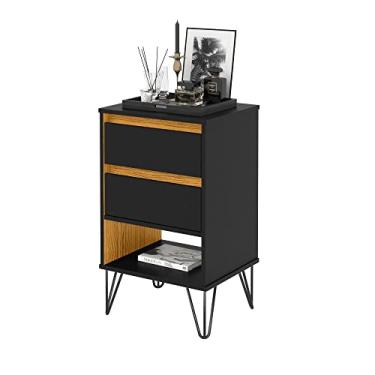 Imagem de Mesa de Cabeceira Quarto Retro Iron 2 Gavetas Pés de Ferro