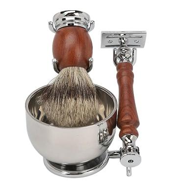 Imagem de Yinhing Kit Manual de Aparador de Barba Com Escova de Liga para Aparar Barba e Tigela, Conjunto de Aliciamento para Cuidados e Estilo de Cabelo Facial Masculino