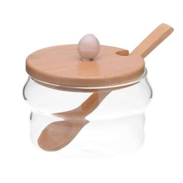 Imagem de Açucareiro de Vidro Borossilicato com Tampa e Colher de Bambu  - Mimo Style