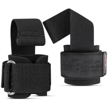 Imagem de Alças acolchoadas de neoprene para levantamento de peso, musculação e fitness – suporte de pulso e aderência, pacote com 2 (preto claro)