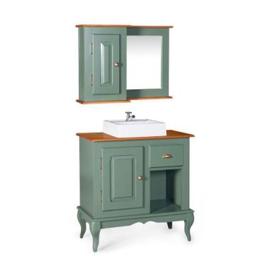 Imagem de Conjunto com Gabinete para Banheiro 1 Porta 1 Gaveta com Cuba Dália e 