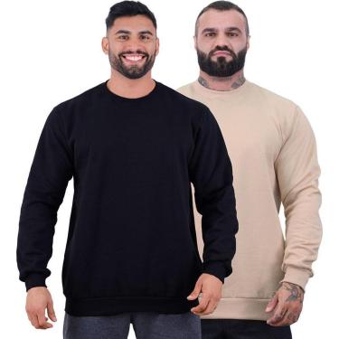 Imagem de Kit 2 Blusa de Frio Moletom Basic MXD Conceito Sem Capuz Lisas-Masculino