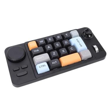 Imagem de PUSOKEI Teclado USB C com fio, teclado macro mecânico com uma mão, 19 teclas programáveis com LED RGB retroiluminado e controle de botão, para trabalho e jogos